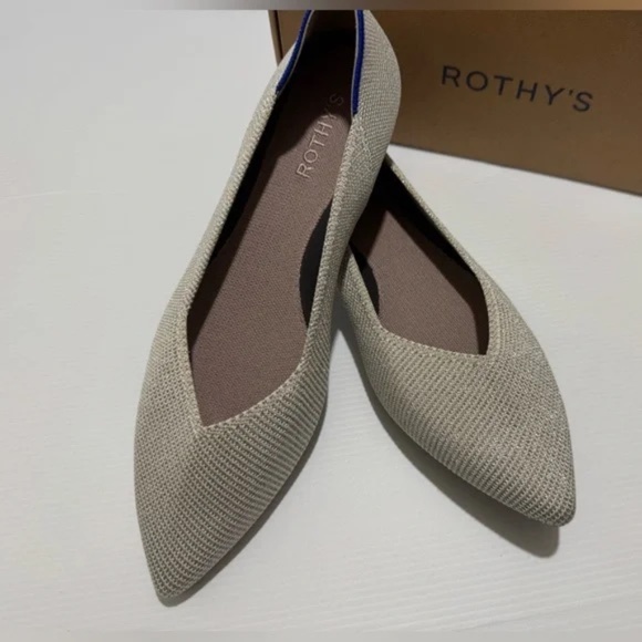 NWT ROTHY’S | Women's The Point II Flat Size W 10.5 Diamond Twill - Picture 1 of 7